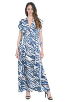 SIMONA D. Abito Lawa con stola<BR/> Abiti Blu LAWA/STOLA BLU 