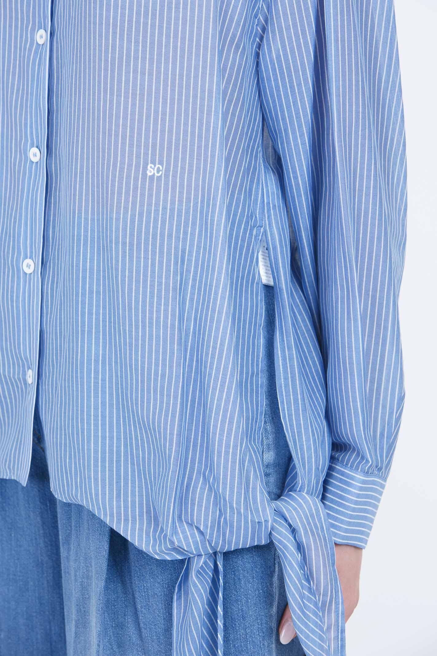 SEMICOUTURE Camicia rigata Leticia con fiocchi Camicie Alaska/bianco LETICIA-Y6SK58 RG106 
