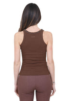 PINKO Redbull top a costine con ricami gioiello Canotte Marrone terra REDBULL-107303-A315 L78 