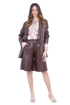 ALYSI Bermuda in leather soft Bermuda Uva 216103-P6001 UV 