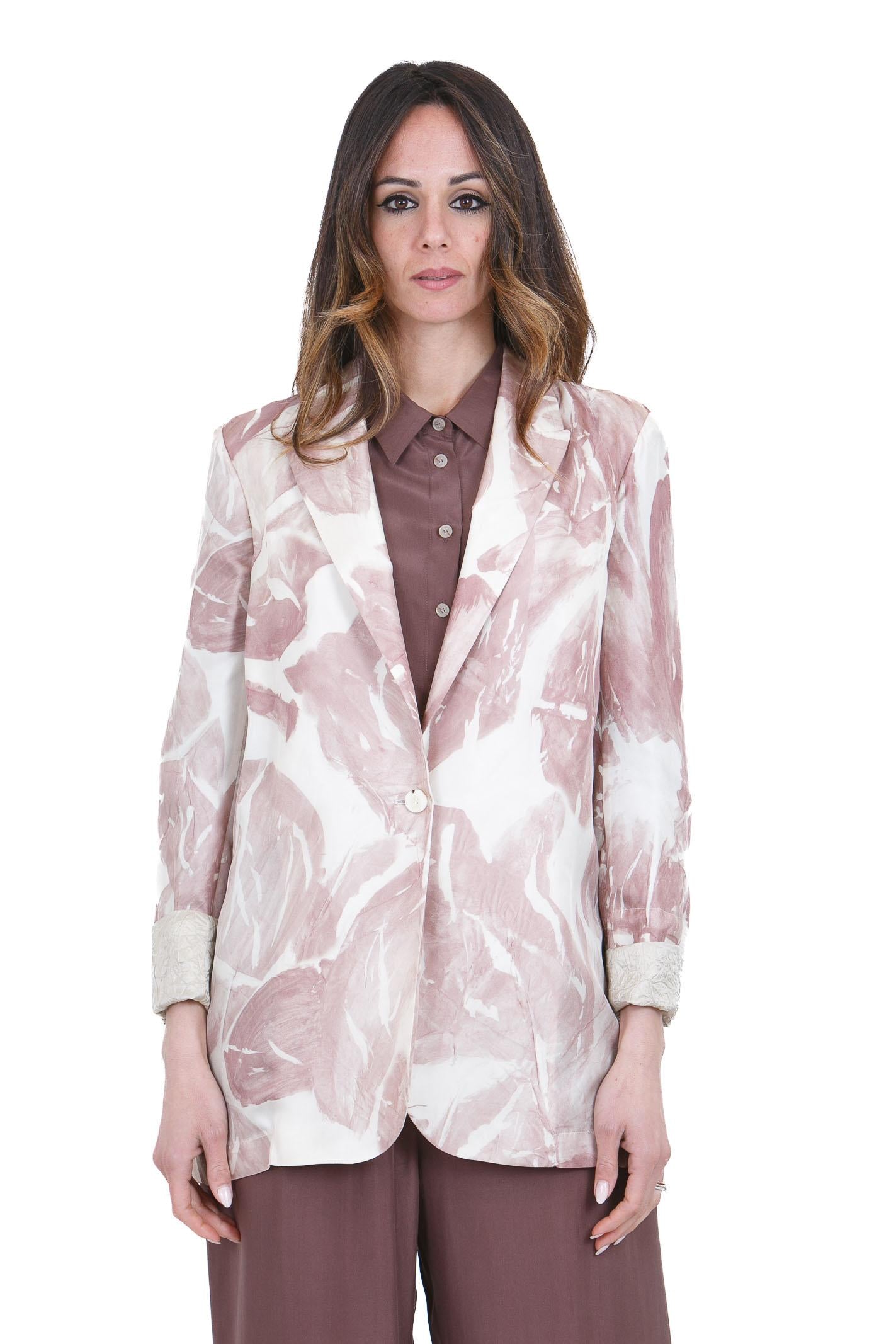 ALYSI Blazer in seta stampata Blazer Cipria 116814-P6031 CP 