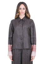 ALYSI Camicia pinstripes leggermente sagomata Camicie Choco 116231-P6063 CHOCO 