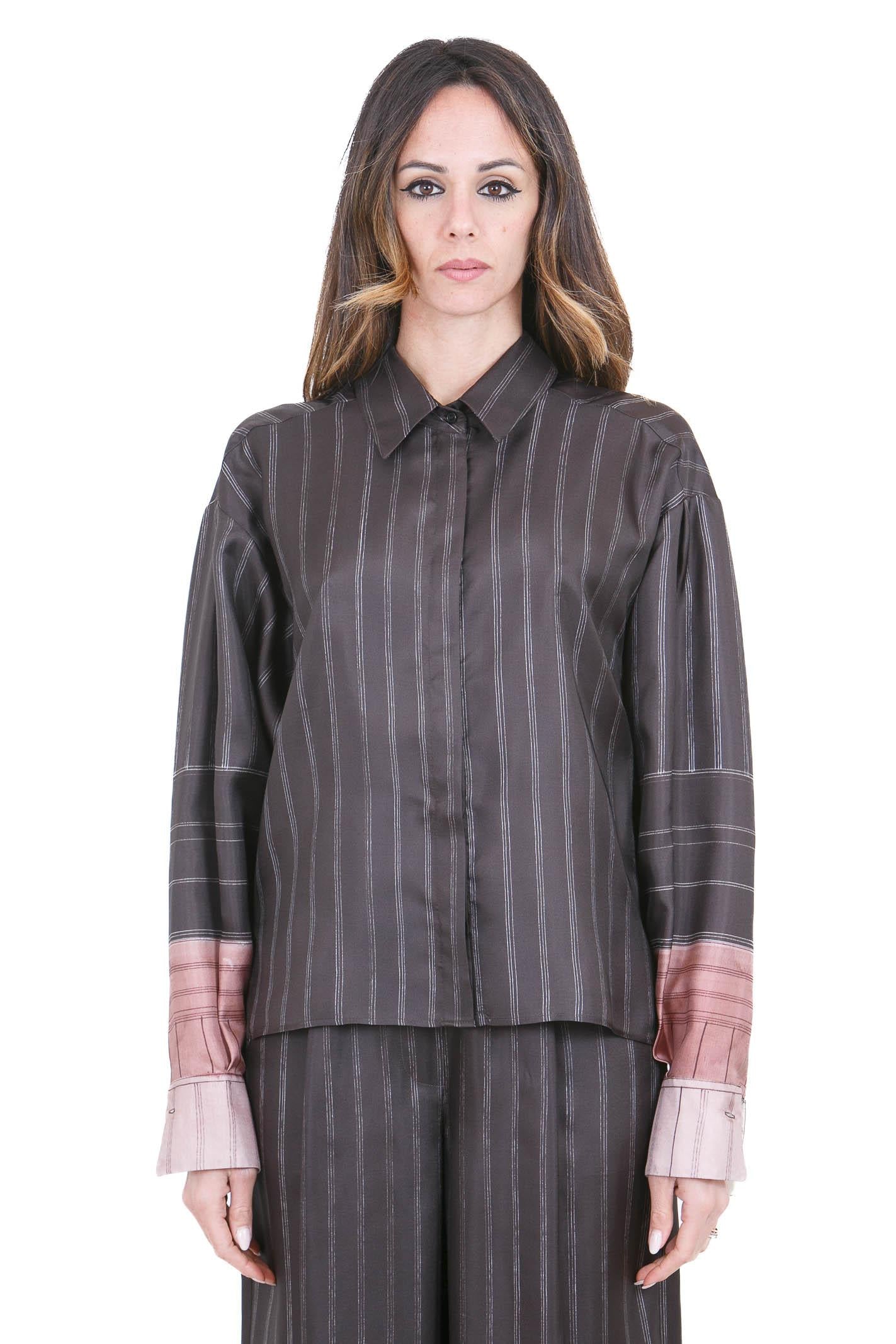 ALYSI Camicia pinstripes leggermente sagomata Camicie Choco 116231-P6063 CHOCO 