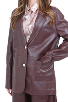 ALYSI Blazer monopetto in leather soft Blazer Uva 216811-P6001 UV 
