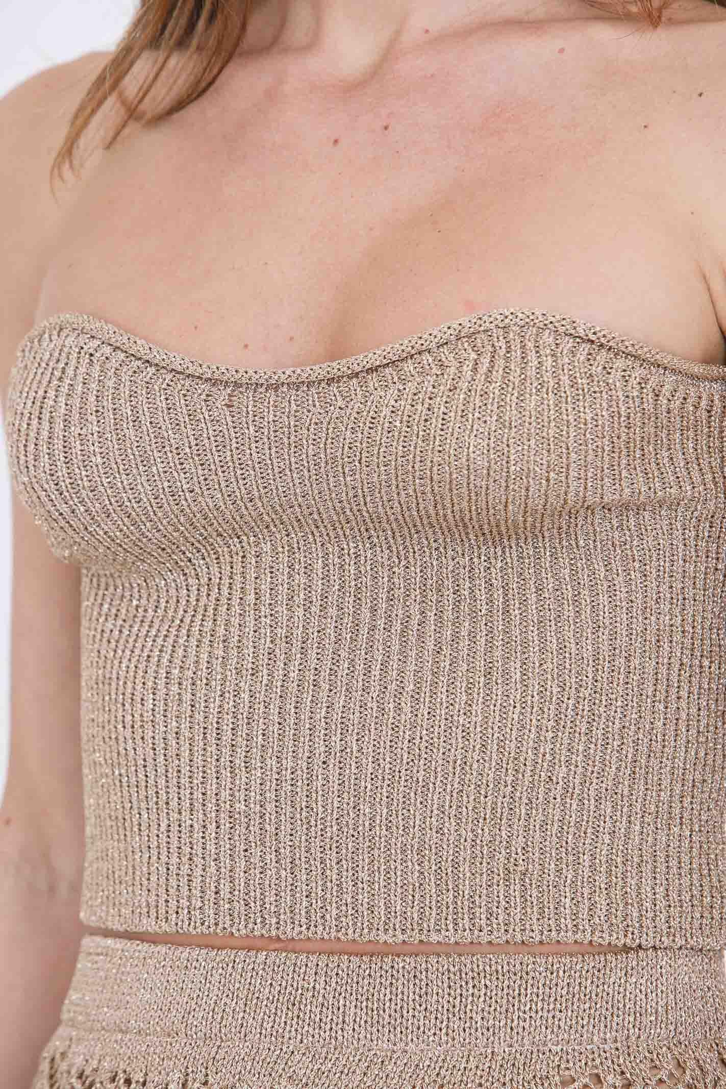 SIMONA CORSELLINI  Top Beige gold CPTOO0101 V0776 