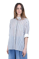 SEMICOUTURE Camicia rigata Gracia Camicie Cacao/abisso GRACIA-Y6SK54 RG104 