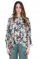 SEMICOUTURE Rocio blusa stampa fiore Bluse Nero mix ROCIO-Y6SS04 FLW59 