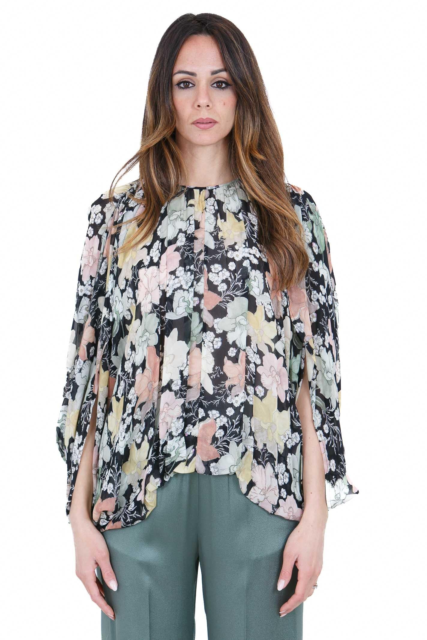SEMICOUTURE Rocio blusa stampa fiore Bluse Nero mix ROCIO-Y6SS04 FLW59 