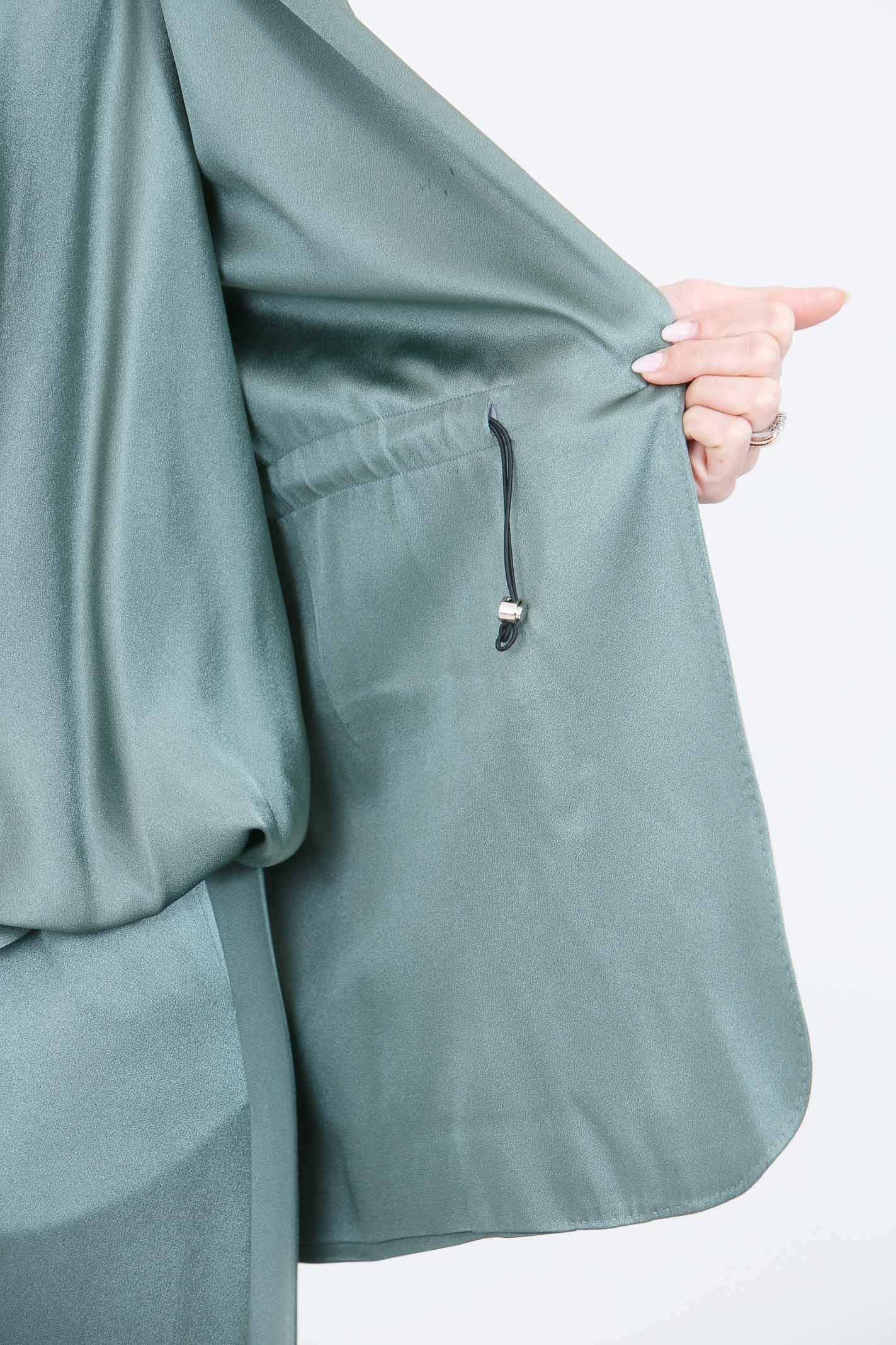 SEMICOUTURE Blazer Marta in misto seta Blazer Verde marea MARTA-Y6SM22 S29-1 