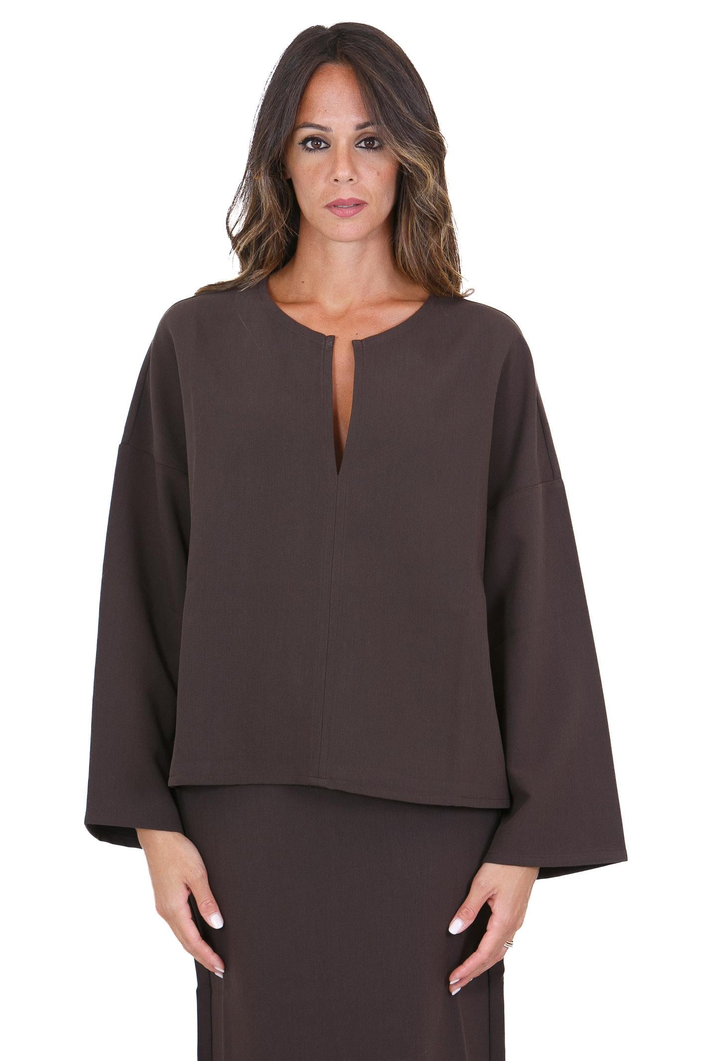 MADAME VENICE  Bluse Brown CLOTILDE CREPE TECNICO 
