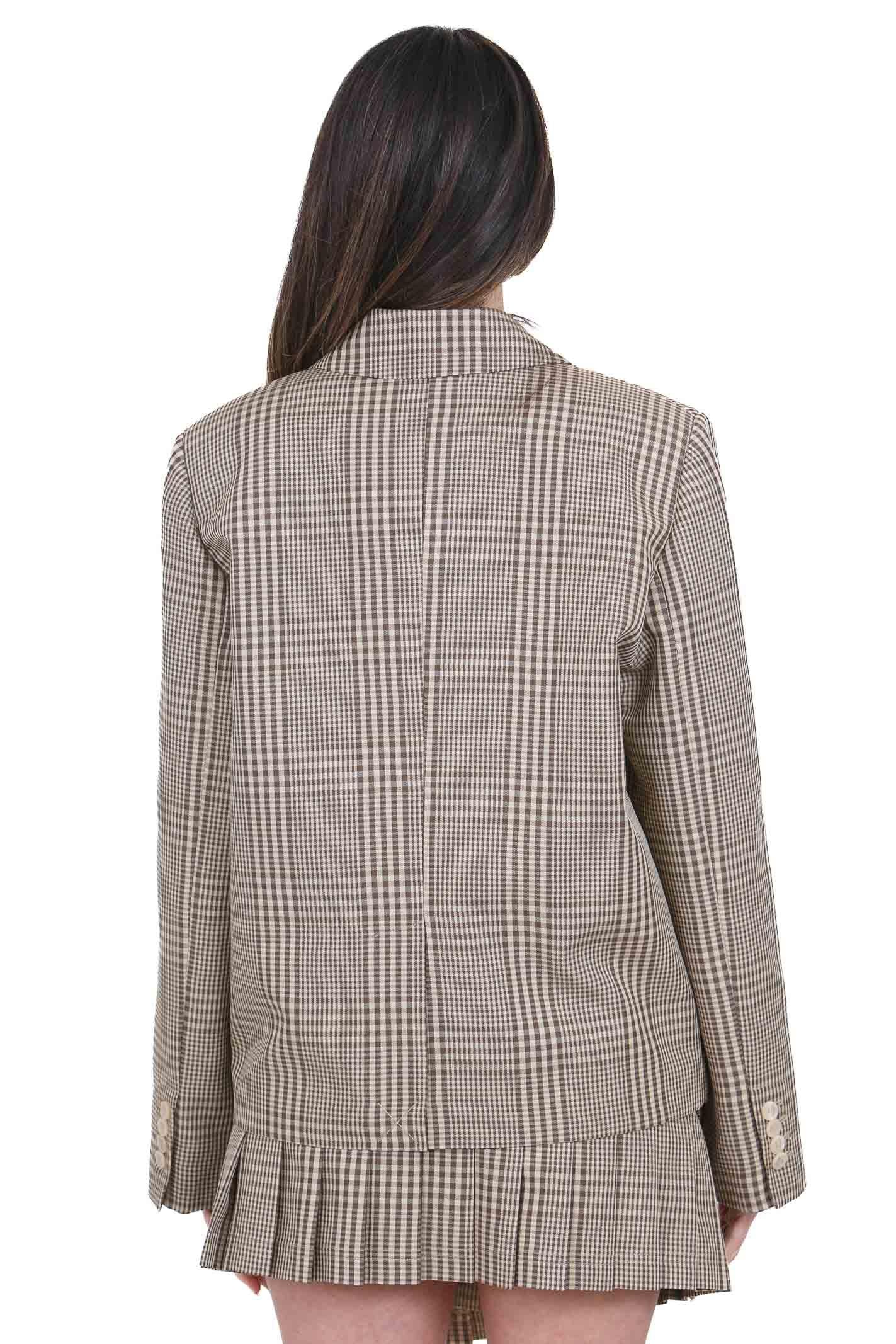 SEMICOUTURE Blazer Christina Principe di Galles con cintura Blazer Juta/cr CHRISTINA-Y6SI54 PDG07 