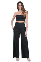 ALYSI Pantalone ampio in lino stretch Pantaloni Nero 116112-P6005 NE 
