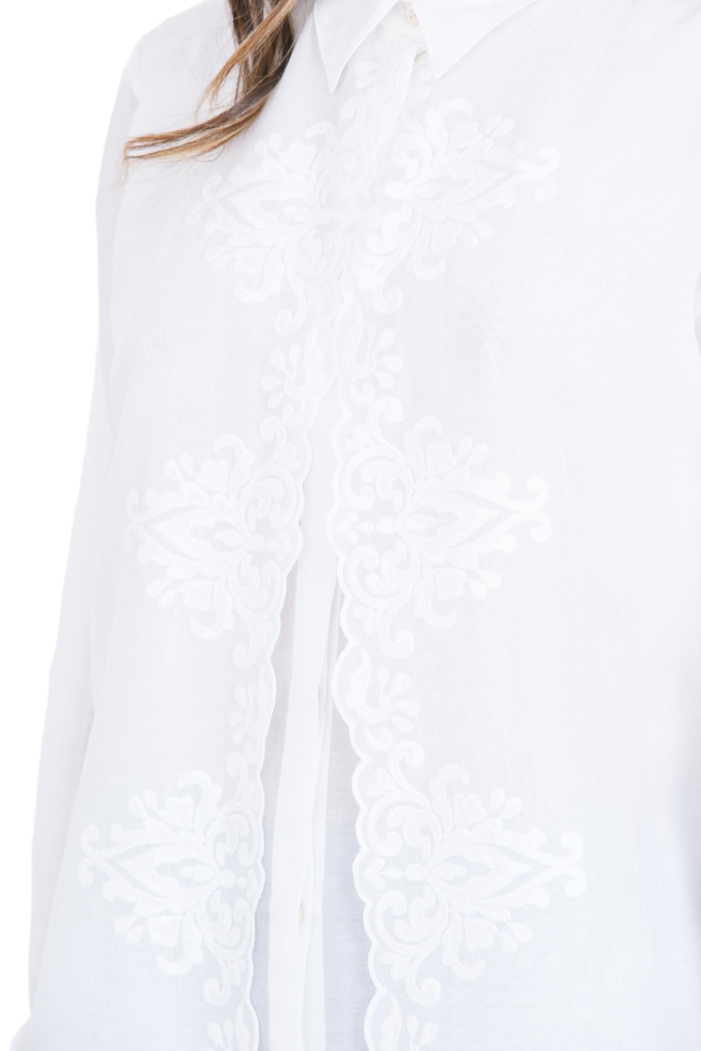 FORTE FORTE Camicia maschile in voile ricamato Camicie Bianco 14615MYSHIRT 0002 