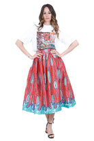 STELLA JEAN Gonna ampia fantasia Gonne Rosso fantasia G563 H001 
