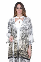 KAOS Blusa Stile Kimono con Stampa Paisley e Cintura Kaos Kimoni Panna SP1TZ022 1041 