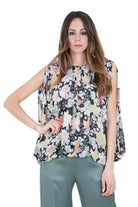 SEMICOUTURE Rocio blusa stampa fiore Bluse Nero mix ROCIO-Y6SS04 FLW59 