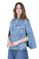 CYCLE Giubbino poncho Candy in denim Giubbotti Sky blue CANDY-CC452JI07 81 