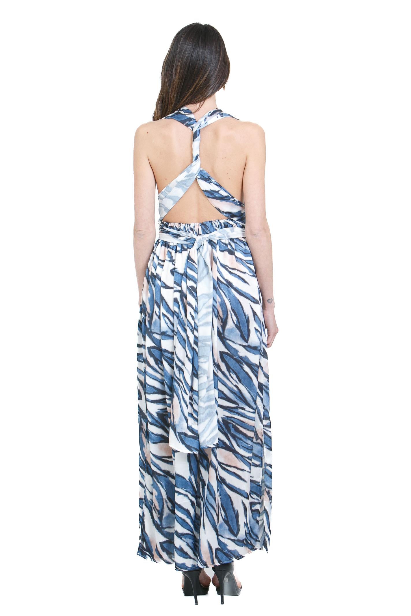 SIMONA D. Abito Lawa con stola<BR/> Abiti Blu LAWA/STOLA BLU 