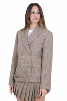 SEMICOUTURE Blazer Christina Principe di Galles con cintura Blazer Juta/cr CHRISTINA-Y6SI54 PDG07 