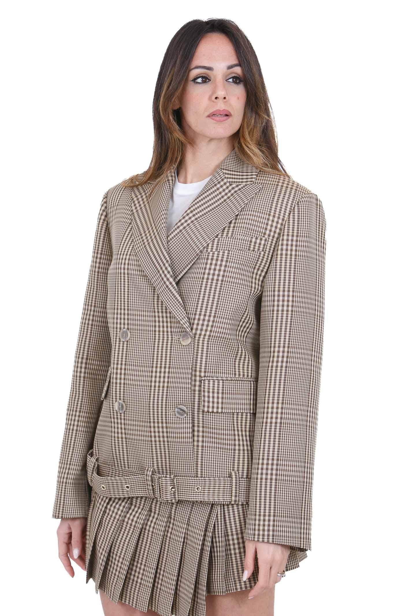 SEMICOUTURE Blazer Christina Principe di Galles con cintura Blazer Juta/cr CHRISTINA-Y6SI54 PDG07 
