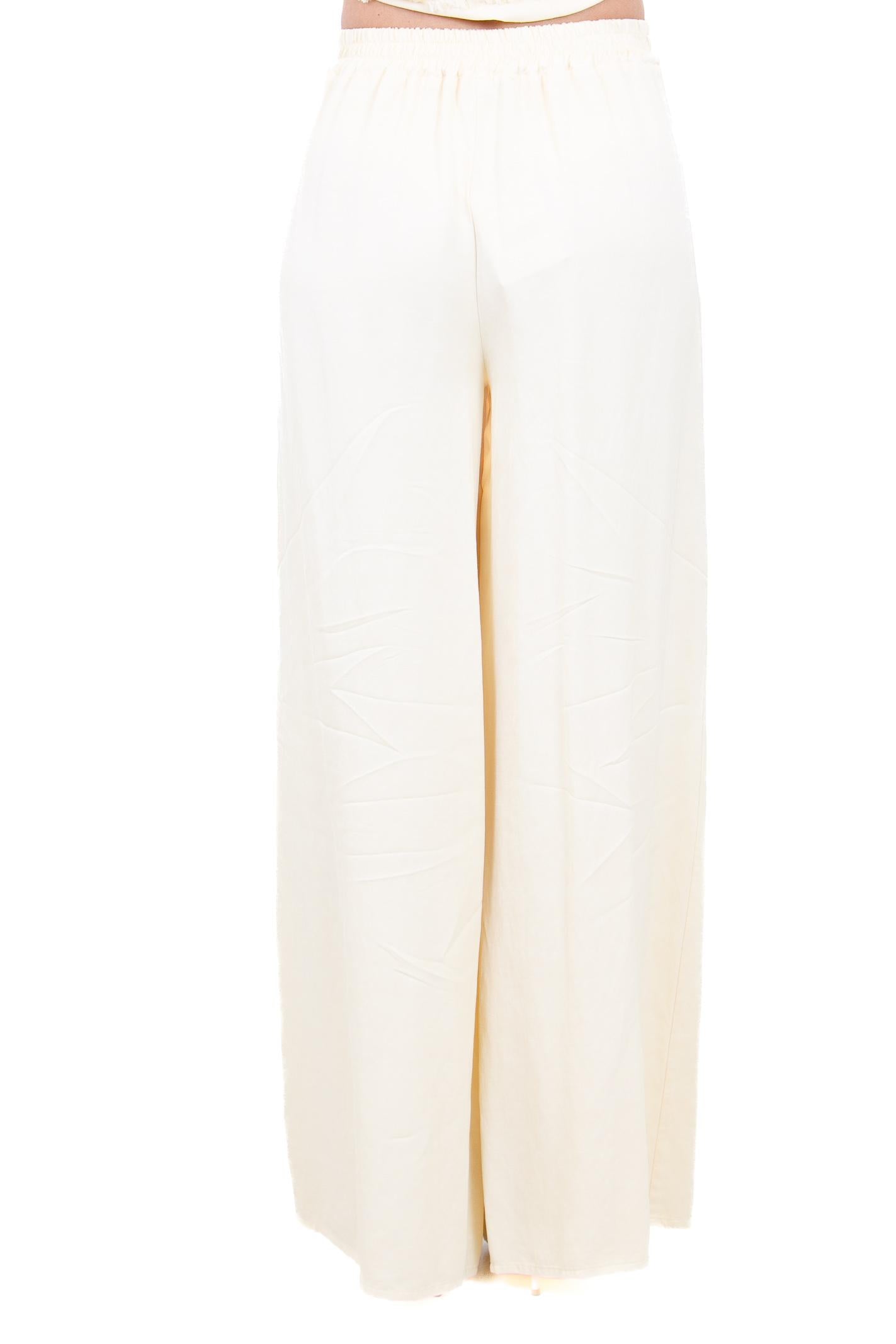 MANILA GRACE  Pantaloni Avorio P085RU MA148 