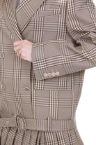 SEMICOUTURE Blazer Christina Principe di Galles con cintura Blazer Juta/cr CHRISTINA-Y6SI54 PDG07 