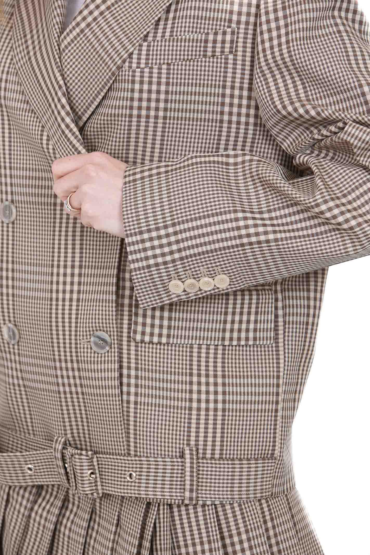 SEMICOUTURE Blazer Christina Principe di Galles con cintura Blazer Juta/cr CHRISTINA-Y6SI54 PDG07 