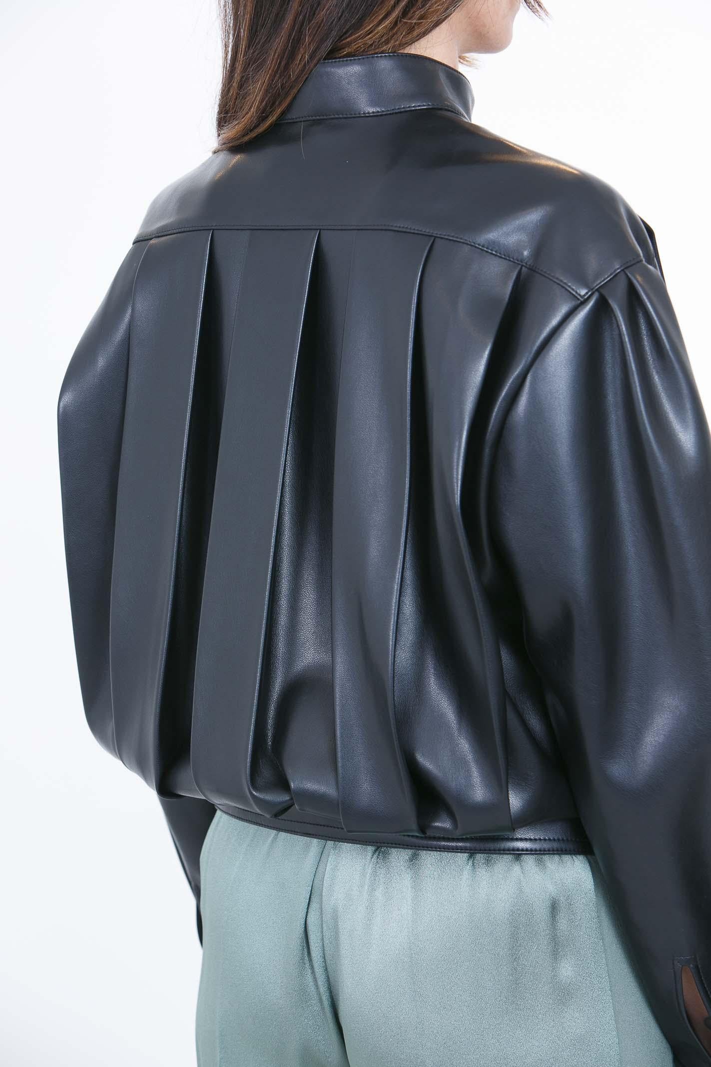 SEMICOUTURE Naia bomber in similpelle<BR/> Bomber Nero NAIA-Y6ST30 Y69-0 
