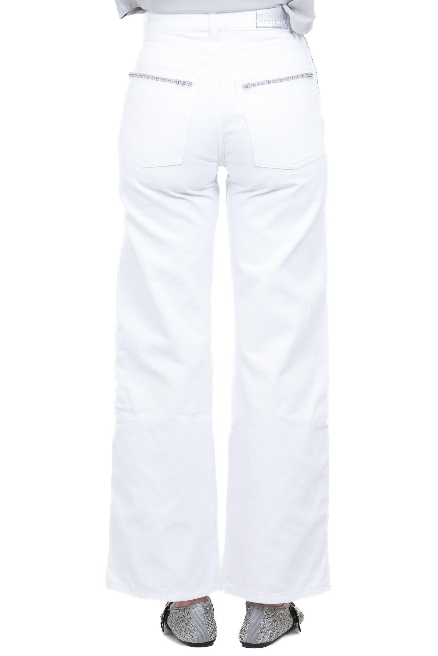 CIRCUS HOTEL  Jeans White strass H6SY45 DNM05 