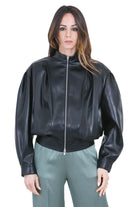 SEMICOUTURE Naia bomber in similpelle<BR/> Bomber Nero NAIA-Y6ST30 Y69-0 