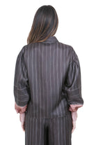 ALYSI Camicia pinstripes leggermente sagomata Camicie Choco 116231-P6063 CHOCO 