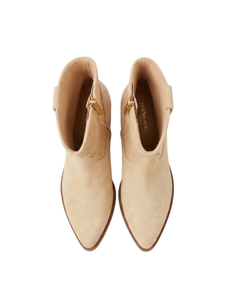 DUCCIO DEL DUCA Tronchetto in camoscio Scarpe Beige DD02 132 VELUR 
