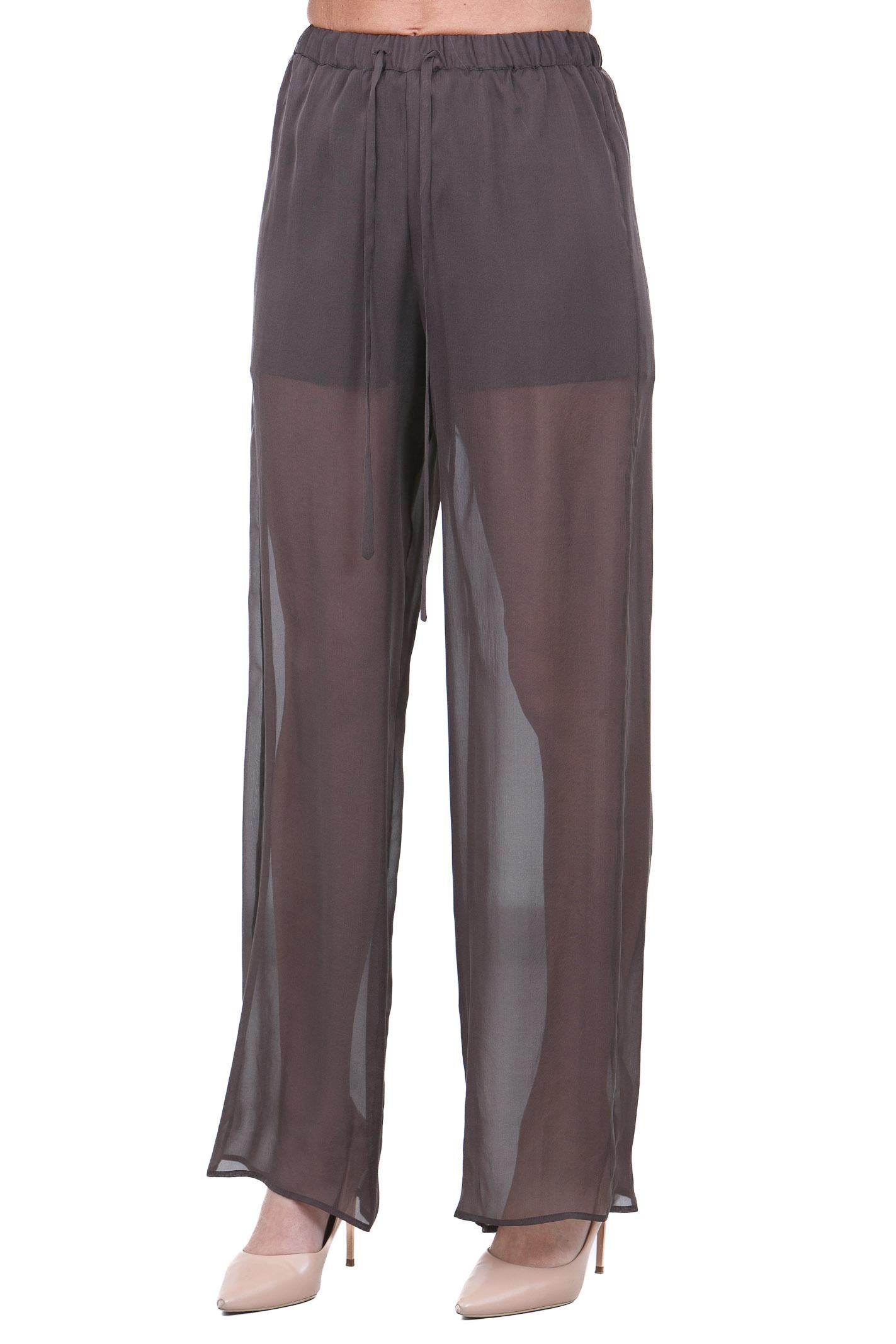 ALYSI Pantalone in chiffon Pantaloni Choco 116164-P6214 CHOCO 