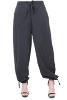 KAOS Pantaloni Fluidi con Coulisse in Vita e alla Caviglia Nero Pantaloni Nero SPJOR002 0001 