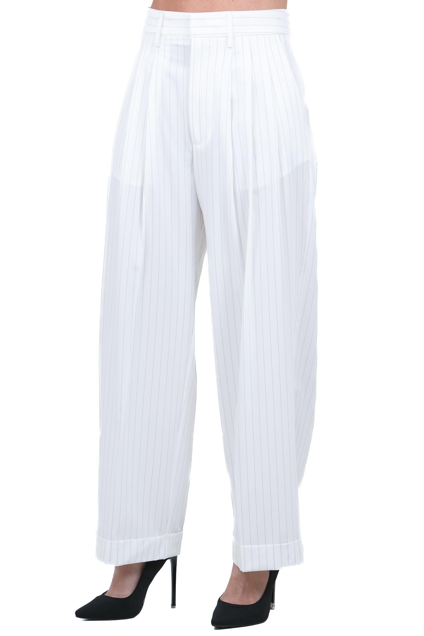 MEIMEIJ  Pantaloni White/black M6PT02 G1810 