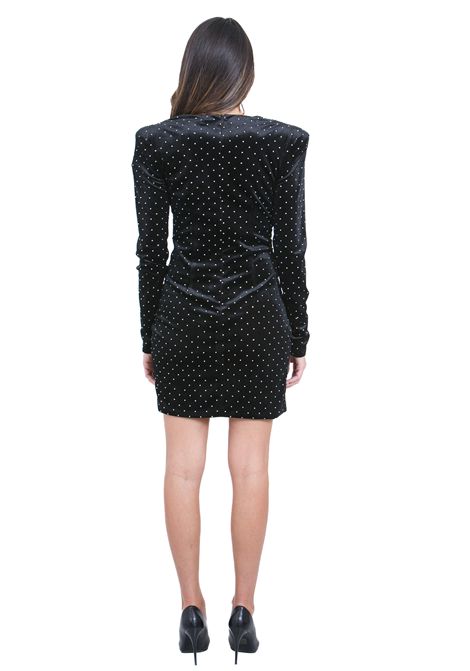 Abito in velluto con micro strass ACTUALEE | Abiti | AB4054BLK