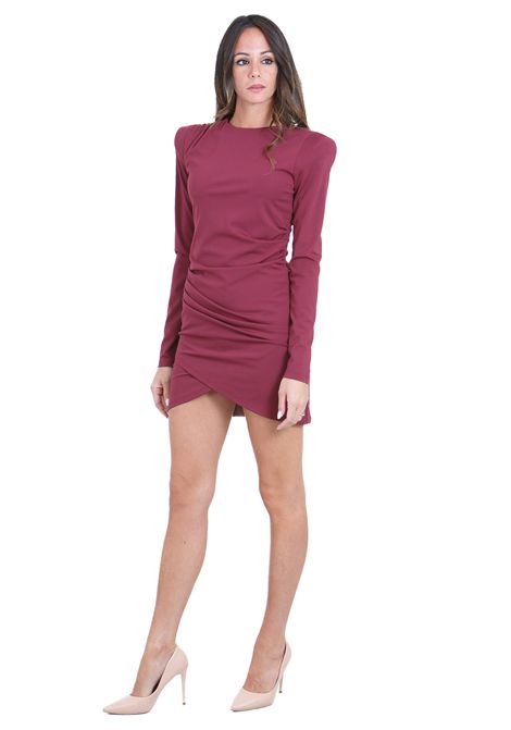 Abito corto spalle dritte ACTUALEE | Abiti | AB4068BORDEAUX