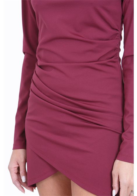 Abito corto spalle dritte ACTUALEE | Abiti | AB4068BORDEAUX