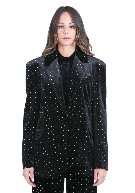 Blazer velluto con micro strass ACTUALEE | Blazer | GI1038BLK