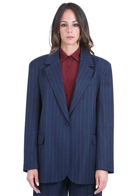 Blazer gessato ACTUALEE | Blazer | GI1053BLU