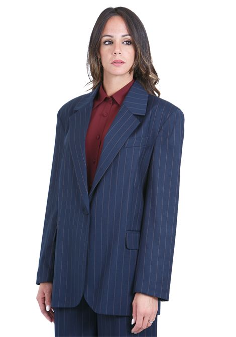 Blazer gessato ACTUALEE | Blazer | GI1053BLU
