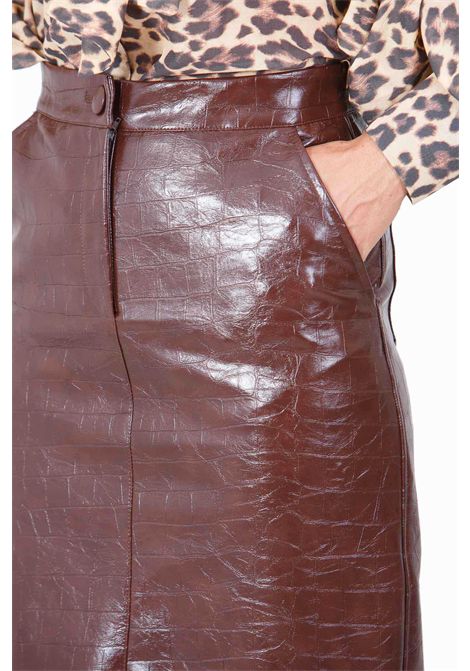 Gonna in ecopelle stampa cocco ACTUALEE | Gonne | GO3542BRW