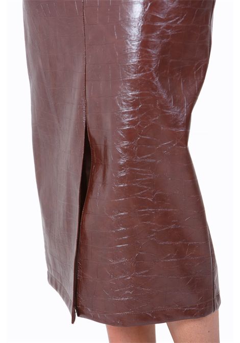 Gonna in ecopelle stampa cocco ACTUALEE | Gonne | GO3542BRW