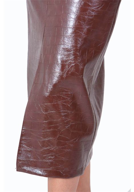 Gonna in ecopelle stampa cocco ACTUALEE | Gonne | GO3542BRW