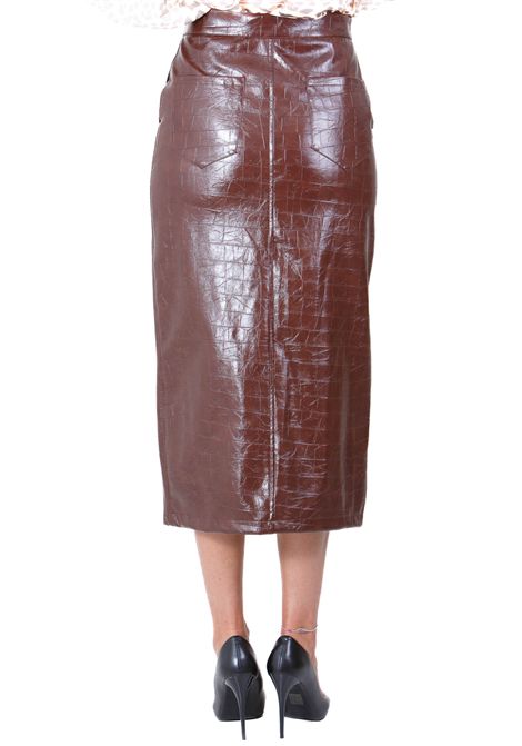 Gonna in ecopelle stampa cocco ACTUALEE | Gonne | GO3542BRW