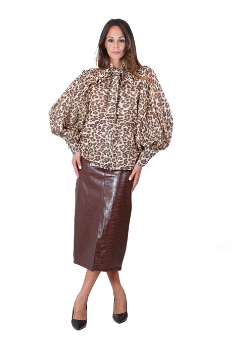 Gonna in ecopelle stampa cocco ACTUALEE | Gonne | GO3542BRW