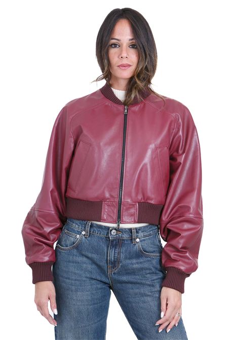 Giubbotto cropped in pelle GQUADRO | Bomber | IDZ007-K7BRD