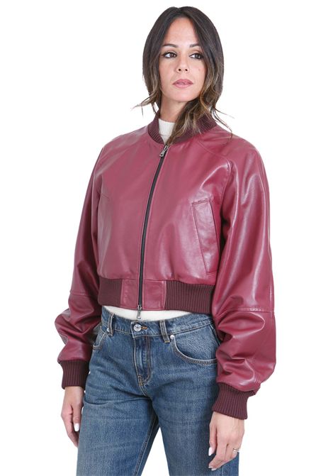 Giubbotto cropped in pelle GQUADRO | Bomber | IDZ007-K7BRD