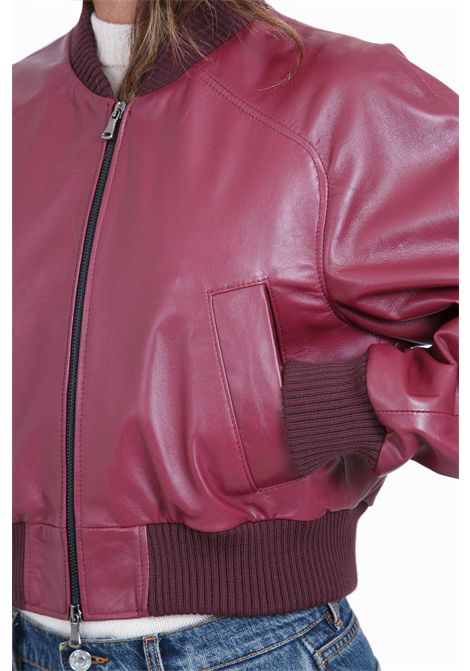 Giubbotto cropped in pelle GQUADRO | Bomber | IDZ007-K7BRD