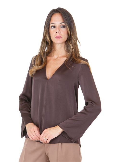 SCOLLO V IN RASO JUCCA | Bluse | J4252017/L/031628